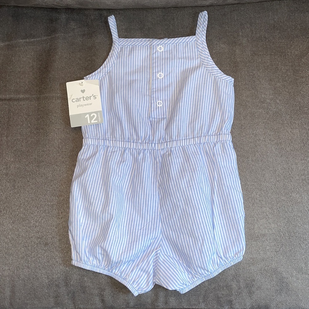 Carter’s 12 month Baby Girl spaghetti strap romper. - Picture 4 of 6